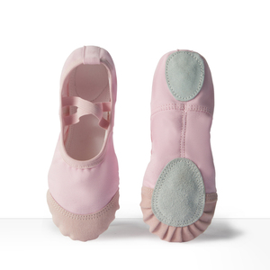 Chaussons de ballet en toile sans lacets pour filles BW68 avec embouts en <span class=keywords><strong>cuir</strong></span>, semelles fendues, chaussures de <span class=keywords><strong>danse</strong></span> pour l'entraînement de gymnastique - Product Image 2
