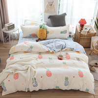 Nouvelle Parure de Lit Trois Pièces en Polyester, Imprimé Fruits Mignons, Housse de Couette et Taies d'Oreiller