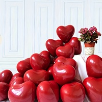 Ballon cœur en latex rouge de 10 pouces, ballon en feuille LOVE pour la Saint-Valentin, anniversaire de mariage, fiançailles, fête romantique, décoration