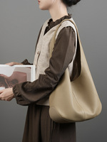 Sac Seau Femme en Cuir Véritable Grande Capacité Style Coréen Populaire Sac Fourre-tout de Luxe Sac à Bandoulière Sous le Bras Vente en Gros