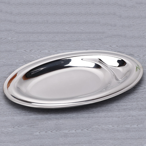 DFU0128 Bandeja de Comida Portátil de Acero Inoxidable con Tres Compartimentos en Forma de Huevo para Acampar y Hacer Picnic al Aire Libre - Product Image 3