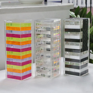 Nhà Máy Tùy Chỉnh Lucite Khối Cube Cầu Vồng Acrylic Xếp Chồng Tháp Trẻ Em Câu Đố Trò Chơi Xếp Chồng Trò Chơi Acrylic Xây Dựng Khối Trò Chơi - Product Image 4