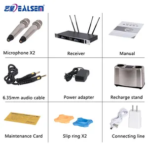 EALSEM-micrófono inalámbrico para Karaoke, accesorio personalizable de fábrica, UHF, OEM