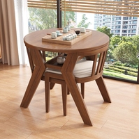 Ensemble Table et Chaises de Salle à Manger Moderne en Bois Peu Encombrant au Design Compact pour Cuisine ou Salle à Manger