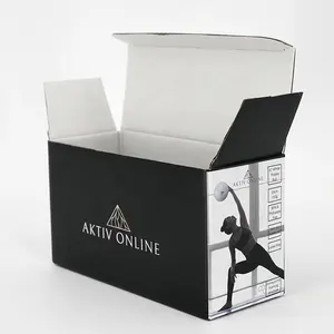 사용자 정의 크기 하드 골판지 인쇄 로고 블랙 크래프트 종이 우편물 우편 배달 의류 배송 포장 상자