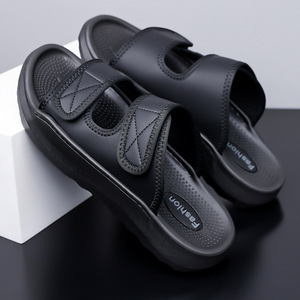 Gray Thick Soled Slide <b>Sandals</b> For Men 2508 Casual Beach Wear - Product Image 3
