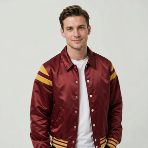 LEDUO Giacca Vintage Personalizzata di Alta Qualità per Uomo, Abbigliamento Streetwear in Raso, Vendita all'Ingrosso - Product Image 3