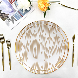 Wholesale Luxury Decorative Gold Dinner Plate Set Bone China <b>Dinnerware</b> Porcelain Wedding Plates for Home Use - Product Image 1