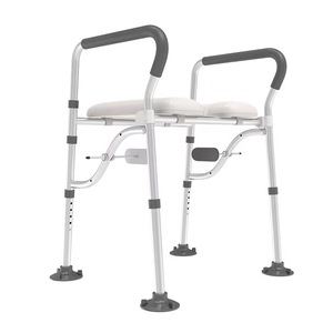 Silla de Inodoro Plegable para Personas Mayores Yubu, de Aleación de Aluminio con Reposabrazos y Ventosas para Seguridad en el Baño - Product Image 5