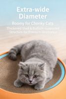 Arbre à chat intelligent avec griffoir en carton et lit en bois, design durable à 2 niveaux, base antidérapante résistante à l'usure, planche à gratter pour chat