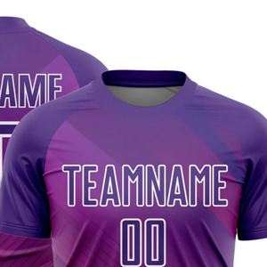Camiseta de Fútbol de Manga Corta con Degradado Morado, Ligera, Transpirable, de Secado Rápido, para Entrenamiento y Partidos - Product Image 4