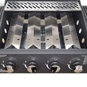 Barbecue moderne au gaz naturel d'extérieur, 4+1 brûleurs, allumage électronique, haute pression, sécurité, acier inoxydable, finition peinte en poudre - Product Image 4
