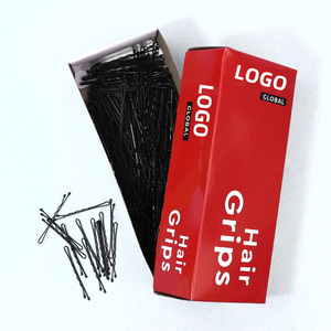 Venta al por mayor de horquillas personalizadas horquillas de oro negro con embalaje niñas y mujeres de primera calidad pequeña novia Bobby Pin para todo tipo de cabello - Product Image 2
