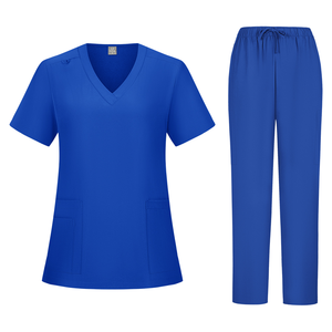 Haut de blouse médicale pour femme Med <span class=keywords><strong>Couture</strong></span>, col en V, coupe moderne, à enfiler, épaules extensibles en maille côtelée, poche poitrine, en polyester tricoté - Product Image 5