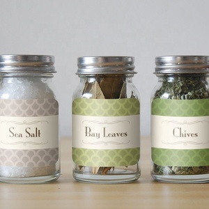 Custom logo removable Pantry Minimalist Spice Jar Labels Waterproof Preprinted Food Stickers