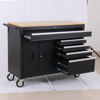 Chariot d'atelier robuste en acier WINMAX Tools DM1601, 9 tiroirs, glissières à billes, roues verrouillables à clé, design moderne, 545 kg