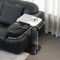 Table d'angle réglable compacte avec réglage en hauteur à 360° °   Table d'appoint rotative en forme de C pour canapé, support pour ordinateur portable Z-23
