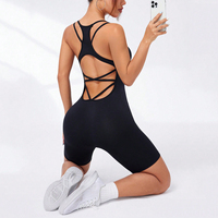 FLW Combinaison de Sport Haute Qualité en Nylon Élastique pour Femme, Bodysuit et Jumpsuit Une Pièce pour l'Entraînement et le Yoga
