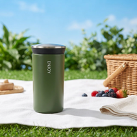 Mug isotherme classique de bureau 350 ml (12 oz) en acier inoxydable à double paroi, isolé sous vide, portable avec couvercle, personnalisable avec logo