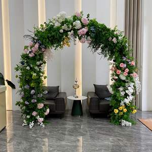 Arco di Fiori Artificiali in Seta di Ferro per Matrimoni, Decorazione Fatta a Mano, Vendita Promozionale - Product Image 1