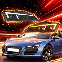 Phares de projecteur LED pour Audi R8 2007-2014, lentilles de mise à niveau, phares LED avec signalisation dynamique, Plug and Play