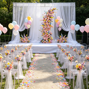 Arche de fleurs artificielles d'hortensias de haute qualité, écologiques et réutilisables, pour toile de fond florale de mariage en extérieur - Product Image 3