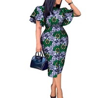 Robe Africaine en Coton Imprimé Wax pour Femme, Modèles Dashiki Kitenge, Broderie, Manches Cloche, Printemps-Été, Écologique, Quotidienne, Style Cache-Cœur