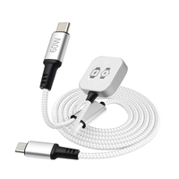 Cable USB C 2 en 1 de 60 W con Carga Rápida para Macbook, Compatible con Relojes Samsung y Apple