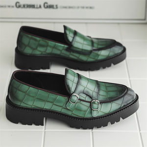 Zapatos Sin Cordones para Hombre, Plataforma, Suela Gruesa, Parte Superior de PU Suave, Impermeables, Zapatos de Vestir 38-44, Color en Contraste, Mocasines Casuales, Zapatos de Boda - Product Image 3