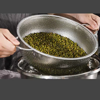 Coladores de Acero Inoxidable Microperforados, Coladores de Malla Metálica para Frutas y Verduras con Mango