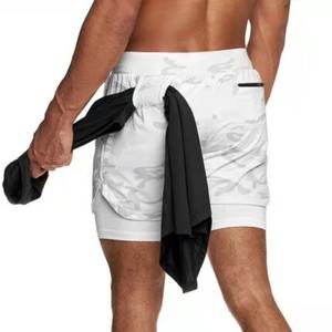 Men's Summer Casual Sports Shorts New Double-<b>Layer</b> Quick-Drying High <b>Mid</b> Breathable Anti-Wrinkle - Product Image 4