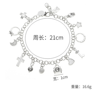 Bracciale con <span class=keywords><strong>tredici</strong></span> pezzi pendenti in argento per donna, regalo, bracciali e braccialetti, gioielli - Product Image 2