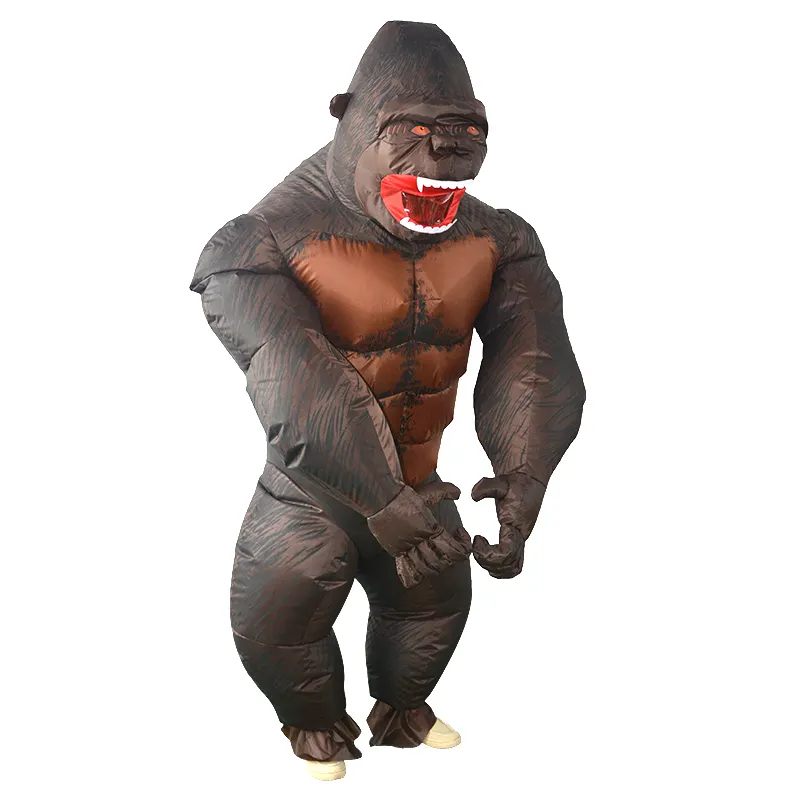 Kingkong-Disfraz de mascota inflable para adultos, traje de gorila grande, realista, para Halloween