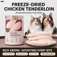 Friandises lyophilisées pour chats et chiens, riches en protéines, avec poulet, canard, jaune d'œuf et herbe à chat
