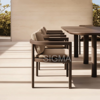 Mesa de Comedor Contemporánea de Madera de Teca Sólida, Rectangular, para Interiores y Exteriores, Muebles Modernos para el Hogar y Restaurantes, Hechos a Mano, Duraderos, Tamaño Personalizado