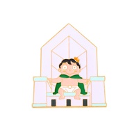 Broche DIY en alliage, motif dessin animé mignon, avec design gravé et peint, style japonais, personnage d'anime bidimensionnel, vente en gros, disponible immédiatement