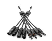 Kit de conectores de alimentación de panel solar Cable adaptador PV paralelo de rama Y 2P MCX M/FF + F/MM carcasa de nailon contacto de cobre duradero