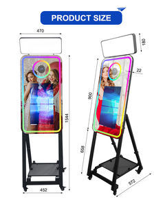 Vente directe usine – Nouvelle borne <span class=keywords><strong>photo</strong></span> interactive 21,5 pouces avec écran tactile LCD, machine photobooth DSLR, miroir selfie pour fêtes et événements - Product Image 1