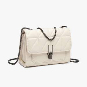 Sac à bandoulière portable pour femme en cuir PU avec ceinture unique, broderie et fermoir chaîne - Product Image 4