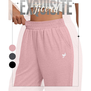 Pantaloni da donna Ficerd, confezione da 3, a gamba larga, elasticizzati, a vita media, traspiranti, in felpa, per l'inverno - Product Image 4