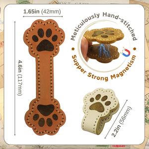 Nouvel arrivage Marque-page mignon en cuir en forme de patte de <span class=keywords><strong>chien</strong></span> Marque-page Accessoires de <span class=keywords><strong>livre</strong></span> Clip de <span class=keywords><strong>livre</strong></span> magnétique Marque-page magnétique en cuir personnalisé - Product Image 2
