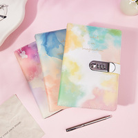 Cuaderno de estudiante de cuenta de mano de tendencia creativa A5, 100 hojas, libro de contraseñas de tapa dura con Diario de bloqueo, papelería transfronteriza