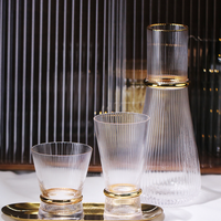 Verres à vin en verre soufflé à la main sans plomb, transparents et côtelés, carafe à vin élégante, verres à eau, verres à vin Martin personnalisés, luxe