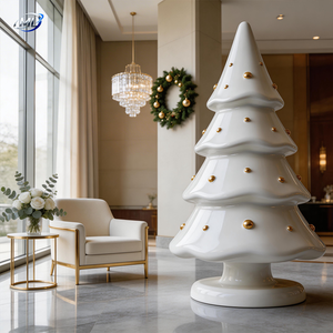 ประติมากรรมต้นคริสต์มาสไฟเบอร์กลาสขนาดใหญ่ ของตกแต่งลานพลาซ่าเชิงพาณิชย์ ประติมากรรมต้นคริสต์มาส FRP สร้างสรรค์ ศิลปะตกแต่งภูมิทัศน์เทศกาล - Product Image 3