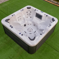 Spa de luxe haut de gamme pour 7 personnes, en acrylique, moderne, carré, autoportant, avec 68 jets, contrôle Balboa, écologique, pour hôtel, extérieur, villa