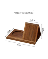 Support de rangement de bureau en bois massif et bambou de style japonais, couleur personnalisable pour tasses, stylos, cahiers - Texture bois naturel