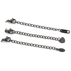 Ensemble de chaînes à fermoir homard en acier inoxydable noir pour la création de colliers, bracelets et bijoux DIY - Accessoires de base - Product Image 4