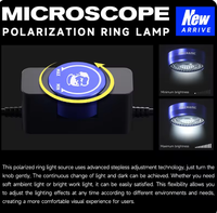 MECHANIC LS720 Microscope Polarisation Anneau Lampe Intégré 72 LED Phare Perles pour 48mm Stéréo Microscopes Accessoires Lumières