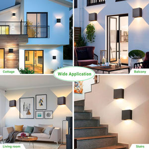 Lampe murale extérieure moderne en aluminium 24W avec éclairage COB réglable 5CCT, haut et bas, pour la décoration de maison de luxe - Product Image 6