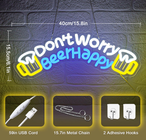 LED <strong>Neon</strong> <strong>Signs</strong> Make You Very Happy There Is <strong>Beer</strong> Multi-Color Options Remote Control IP65 Waterproof Customizable for Bars - Product Image 2